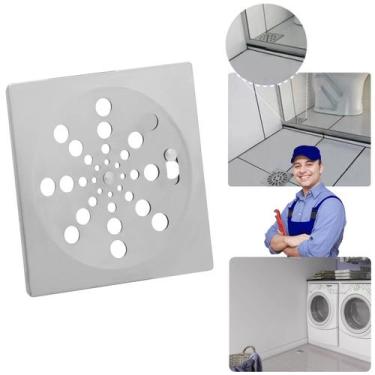 Imagem de Ralo Grelha Quadrado 10x10cm Inox Abre/ Fecha Rotativo - Fertak