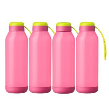 Imagem de Kit 4 Garrafinhas Squeeze De Água Esporte Ultra 1 Litro Esporte Treino Escola Viagens (Rosa)