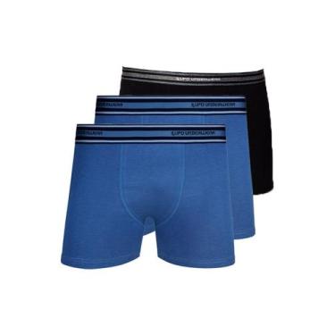 Imagem de Kit com 3 Cuecas Boxer Lupo 523-003 Colorido, Preto, M