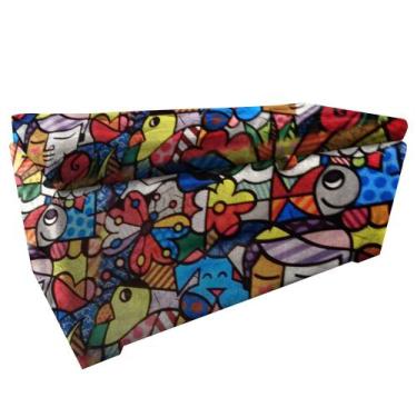 Imagem de Puff Retangular Baú 80 Pé D Cama Solteiro Porta Brinquedos - Silverio 