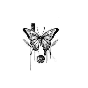 Imagem de Tatuagens de melhores amigas, pena de borboleta, tatuagens de borboleta, duram de 1 a 2 semanas, aparência de tatuagem real, resiliência, resistente à água,18 x 10,5 cm