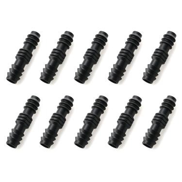 Imagem de HJGarden 10 peças de 16 mm para jardim e pátio micro irrigação POM plugues retos acoplador de farpa de gotejamento preto para calças de vaso de gramado e pátio