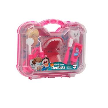 Imagem de Brinquedo Maleta Kit Dentista Rosa 14 Acessórios - Pakitoys - Paki Toy