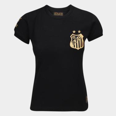 Imagem de Camisa Santos Pelé Athleta Comemorativa 1000 Gols Feminina, Preto, G