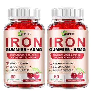 Imagem de Suplemento de gomas de ferro ZHPHK Iron 65 mg com 250 mg de vitamina C