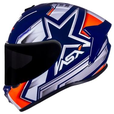 Imagem de Capacete Masculino ASX Draken Pilot Brilho Azul e Vermelho 58/M