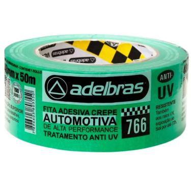 Imagem de Fita Crepe Adesiva Verde 766 Automotiva Anti UV 48mmx50m - Adelbras