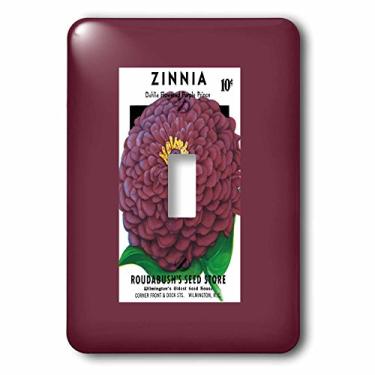 Imagem de 3dRose lsp_170966_1 Reprodução de pacote de sementes de príncipe roxo florido Zinnia Dália - Interruptor único, multicolorido