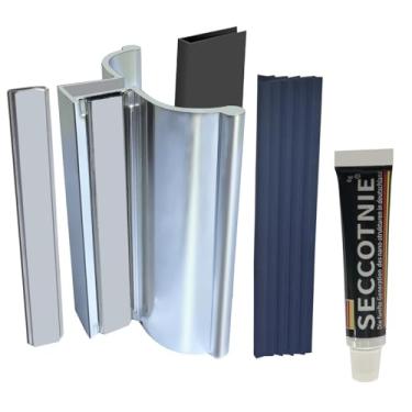 Imagem de GONGJIANG Conjunto de maçanetas de porta de chuveiro de 7,6 cm com golpe de metal e ímã para portas de chuveiro de vidro giratórias de 1/20.3 cm, 5/81.3 cm, 3/40.6 cm e 1/10.2 cm de espessura,