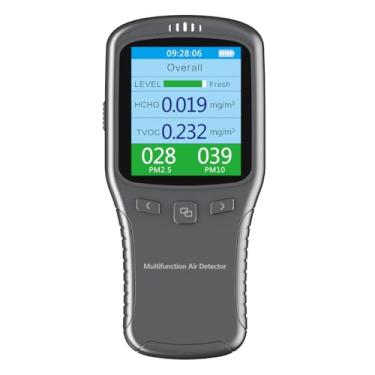 Imagem de Monitor de qualidade do ar interno, detector de formaldeído IGERESS , monitor de poluição, testador de poeira, detecta HCHO/TVOC/PM2.5/PM10 interno, tela LCD colorida e carregamento USB