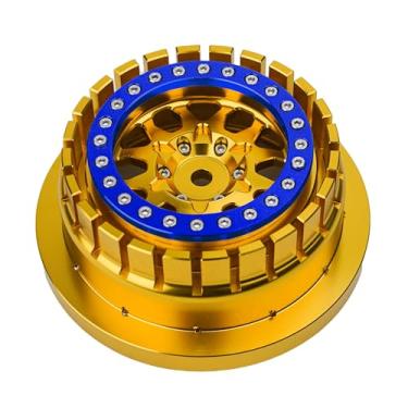 Imagem de BeaxTurbo racing upgrade parts CNC Aluminum Beadlock wheel V2 fits Proline Hyrax Tire For Traxxas UDR 1/7 silver 1PCS (gold/blue)