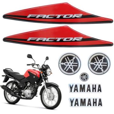Imagem de Kit Gráfico Adesivo Completo Ybr Factor 125 K1 2014 Vermelho - MOTORYA