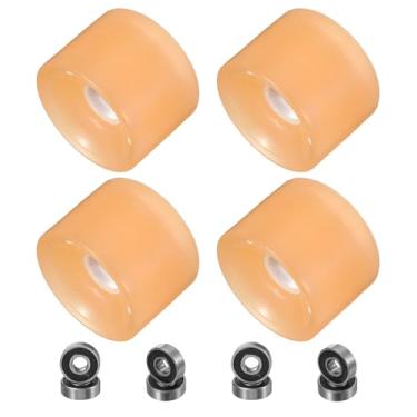 Imagem de PATIKIL Rodas de skate de 65 mm, 1 conjunto de rodas de rua de dureza 78A PU Flash Cruiser de alta elasticidade com rolamentos 608RS para substituição de skates, rosa claro