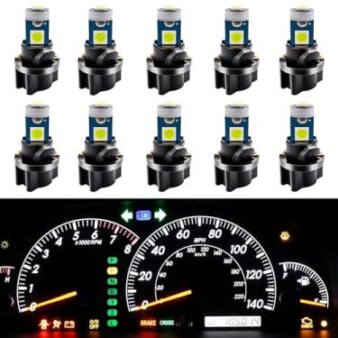 Imagem de WLJH Pacote com 10 lâmpadas de LED Canbus T5 2721 37 74 Cunha lâmpada PC74 Soquetes de torção para painel de instrumentos, painel de instrumentos de substituição de carro