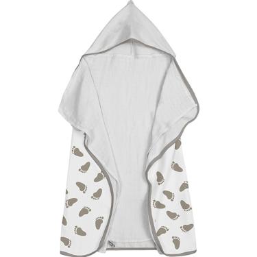 Imagem de Toalha Baby C/ Capuz Tecebem Estampada C/ Fralda Mia Branco