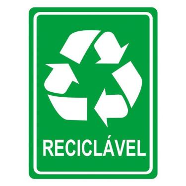 Imagem de Adesivo Lixo Reciclavel 1 Unidade 20cmx15cm Cor Verde