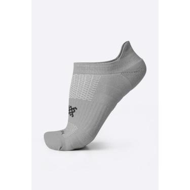 Imagem de Meia Curta para Corrida HUPI Running Pro Invisível Cinza Nardo, Cinza