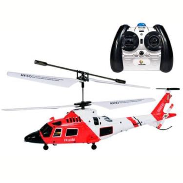 Imagem de Helicóptero Controle Remoto Falcão 3 Canais com Luzes LED, Giroscópio e Bateria USB Recarregável
