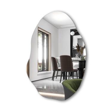 Imagem de Espelho Orgânico Decorativo Lapidado 90x60cm com suporte para fixação 