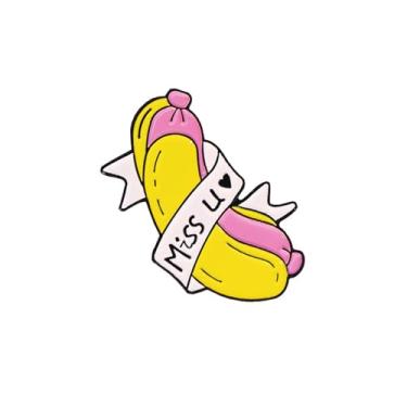 Imagem de Salsicha de presunto, sorvete, pizza do amor, ornamento de broche, emblema de bom amigo, Metal Zinco Acrílico