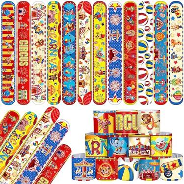 Imagem de YYMYMGJ Lembrancinhas Para Festa De Carnaval 60 Peças Pulseiras Palhaço Circo Animal Tapa Crianças Tema Decorações Aniversário Suprimentos Chá Bebê Sala Aula Recompensas Presentes