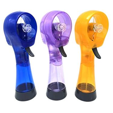 Imagem de TOHMR Ventilador De Nebulização Portátil Com Bateria Water Fan, Ventiladores Pulverização Pessoais - Conjunto 3 (Azul/Roxo/Amarelo)