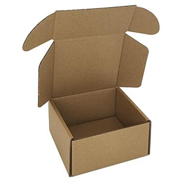 Imagem de CH-BOX Ch-Box, Pacote Com 50 Caixas Pequenas Para Remessa, 4X4X2'', Papelão Ondulado Correspondências Comerciais, Kraft (Cm442K)