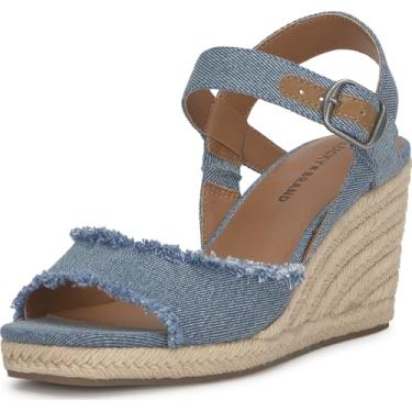 Imagem de Lucky Brand Sandália feminina Mindra Wedge, Jeans, 5.5 Wide
