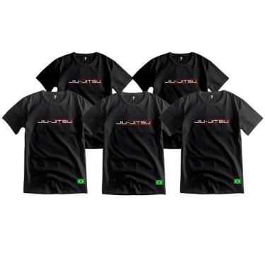 Imagem de Kit 5 Camiseta Jiu Jitsu Adulto Algodão Puro Cores - Sete Sete Esporte