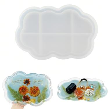 Imagem de Molde de bandeja de silicone em forma de nuvem, moldes de bandeja de resina de silicone para recipiente de armazenamento de pratos, moldes de bandeja para resina, argila, gesso, concreto
