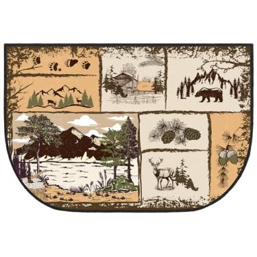 Imagem de Demissle Tapete de lareira para lareira tapetes de lareira tapete de lareira à prova de fogo do sudoeste tapete resistente ao fogo para fogão a lenha protetor de chão para cozinha interior exterior (cabine, 24 x 59 polegadas)