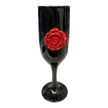 Imagem de Meta Atacado, Taça Pomba Gira em Vidro Altar Oferenda - Escolha a Cor Cor:Rosa Vermelha 20 cm 150 ml