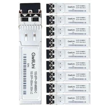 Imagem de 10 unidades multimodo 10G SFP+ módulo de fibra transceptor de rede, SR MM850nm 300m, LC duplex para switch, roteador, firewall, placa de rede, conversor de mídia etc