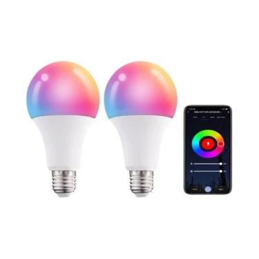 Imagem de Lâmpada LED Noturna RGB Regulável Bluetooth E27 15W Compatível Com App