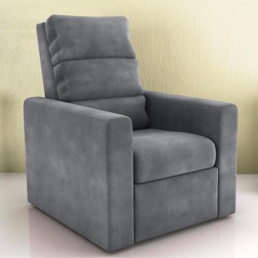 Imagem de Poltrona Reclinável Do Papai Neiva Veludo Cinza