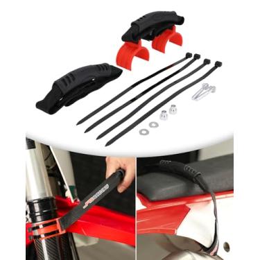 Imagem de JFG RACING Cinto de tração de resgate dianteiro e traseiro para motocicleta, alças ajustáveis universais para a maioria das bicicletas de rua Pit Dirt Bike, laranja