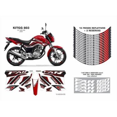 Imagem de Adesivo Filete CG 160 Fan Titan Roda Friso Refletivo Honda - Resitank