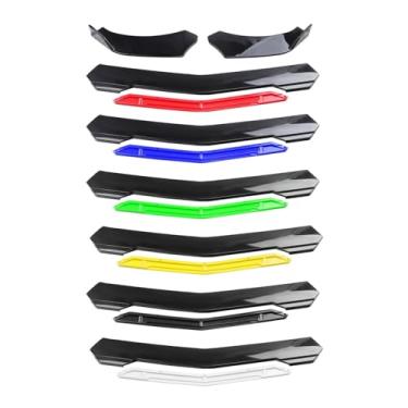 Imagem de Lábio do para-choque dianteiro do carro compatível com difusor divisor dianteiro universal, spoiler, acessórios de carro, peça de modificação (preto brilhante + branco)