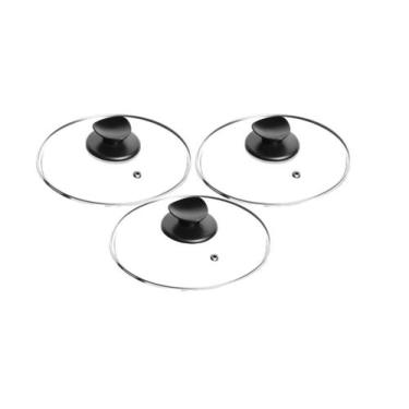 Imagem de Kit com 3 Tampas 28 Cm De Vidro Frigideira Caçarola Original - Le Requ