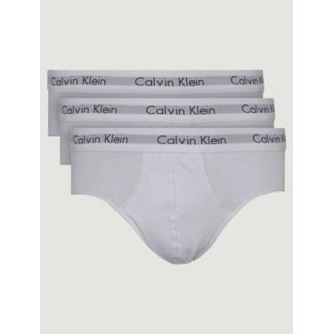 Imagem de Cueca Calvin Klein Brief Cotton Stretch Classic Branca Pack 3UN, XL/GG
