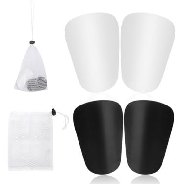 Imagem de NQEUEPN Pares De Caneleiras Pequenas Futebol, Mini 3,1 X 2 Pol. Com Bolsa Malha Para Armazenamento, Almofadas Protetoras, Equipamento Em Miniatura Jovens E Adultos (Preto Branco)