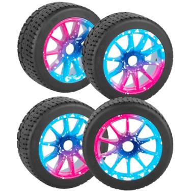 Imagem de RcarmubWow Wheels and Tires Truck Tires for 1/8 Typhon 6S BLX,1/7 Infraction 6S BLX,Limitless,RC Tires Highway Tires Soft Tires Buggy Tires Off Road Racing Truck Tires,4pcs,Colorful