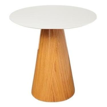 Imagem de Mesa Lateral Cone Base Laminada em Madeira Natural e Tampo 41 cm - Laq