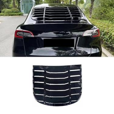 Imagem de Capa de persiana traseira lateral do carro estilo esportivo para modelo Y 2021-2024 Kit de carroceria acessórios de carro (preto brilhante)