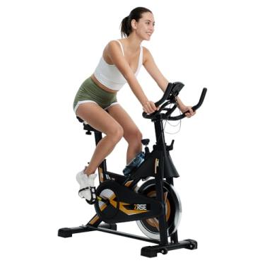 Imagem de Bicicleta Ergometrica Resistência Magnética, Bike Spinning, Interno de Baixo Ruído Bicicleta Ergometrica, 150kg (Amarelo-6kg)