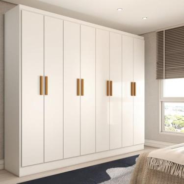Imagem de Guarda-Roupa Casal Hilton 8 Portas Branco - Panorama Móveis, Branco, M