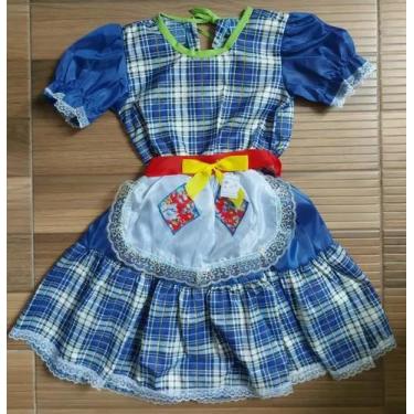 Imagem de Vestido Infantil Temático Festa Junina Julina Xadrez São João Cores Va