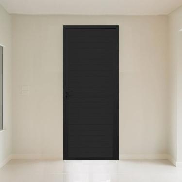 Imagem de Porta Lambri Esquerda 1 Folha 90x215cm Fábrica do Alumínio Preto