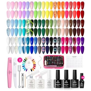 Imagem de beetles Gel Polish Conjunto De Esmaltes Em Beetles, 77 Peças, 60 Cores, Olho Gato, Kit Primavera Vermelho Nude Branco Com Base E Top Coat Uv, Ferramentas Arte Diy, Presentes Para Mulheres