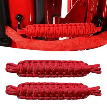 Imagem de ijuicy 2 peças de alças limitadoras de porta de carro, alças de balanço de porta de carro resistentes para jipe, alça de retenção de porta de tração tecida à mão, acessórios para porta de carro Jeep,